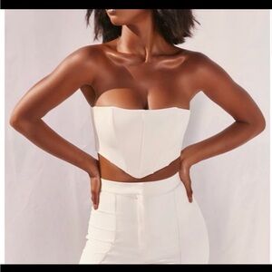 Oh Polly Corset Ivory Bossin’ Up Crop Top